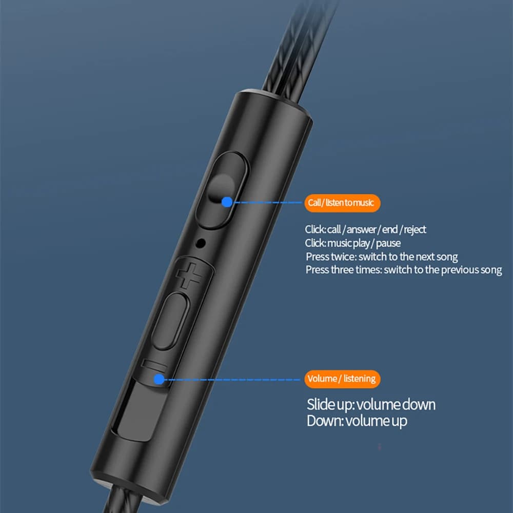 سماعات أذن سلكية 3.5 مم مع إلغاء الضوضاء، سماعات رياضية داخل الأذن، مشغل صوت مزدوج، سماعات ألعاب ستيريو باس، سماعات موسيقى هاي فاي مع ميكروفون - 5