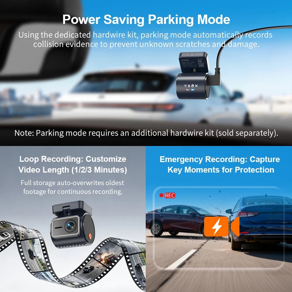 KAWA 4K Front Dash cam MINI 7 Pro,WiFi Car Camera with APP/Voice Control/WIFI6/GPS, AUTO Video Recorder,Dashcam,HDR,Dash camera - 6