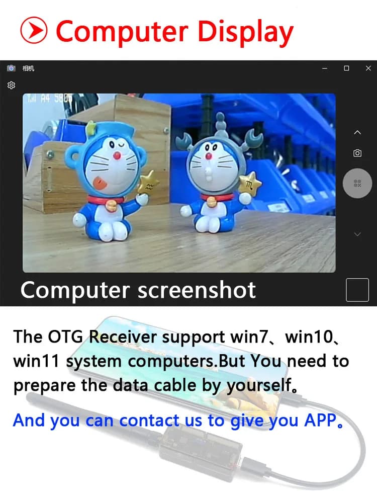 نظام FPV UVC OTG 5.8G 48CH، مستقبل صوتي FPV لهواتف أندرويد والأجهزة اللوحية والهواتف الذكية، قطعة غيار لطائرة RC بدون طيار - 3