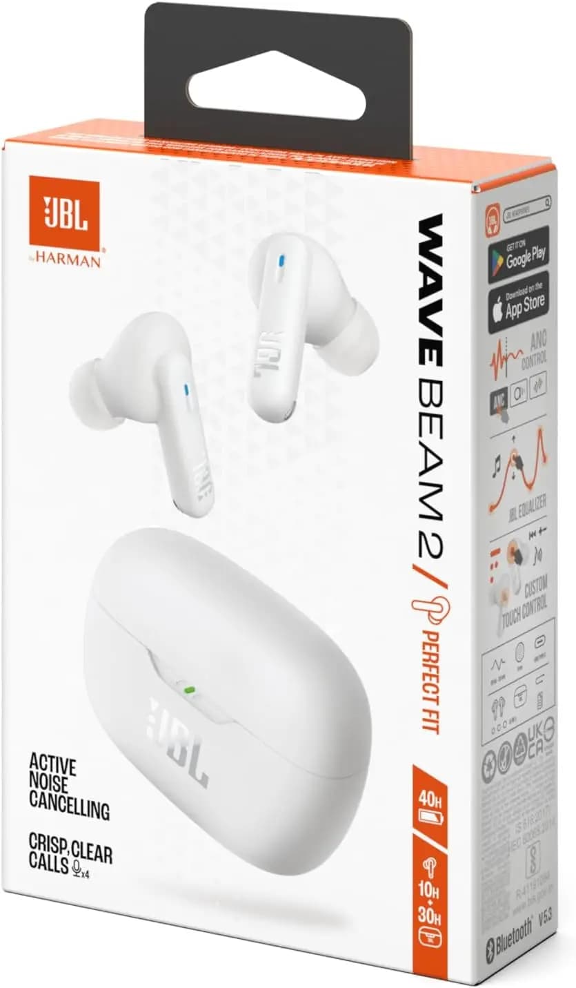 سماعة رأس بلوتوث لاسلكية شبه داخل الأذن JBL WAVE BEAM 2 مرخصة رسمياً مع تقليل الضوضاء التكيفي ومقاومة العرق للرياضة والمكالمات - 6