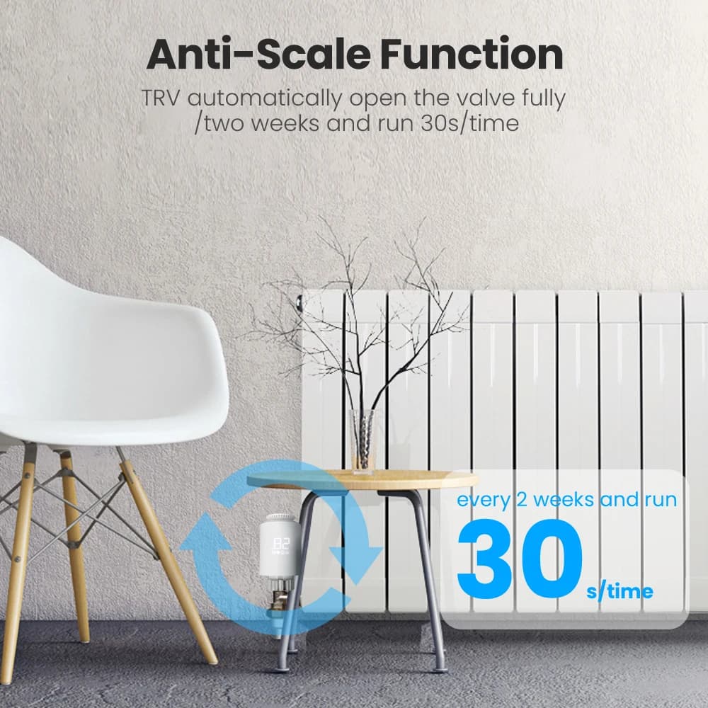 AVATTO 1-6 قطع مشغل مبرد ترموستات ZigBee، صمام تحكم بدرجة الحرارة ترموستات TRV سمارت، تويا أليكسا جوجل هوم - 3