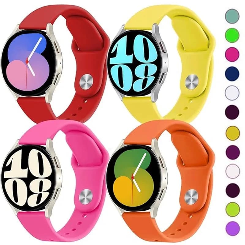 حزام سيليكون 20 مم و22 مم لساعة سامسونج جالاكسي 6 و5 و5 برو و4 كلاسيك وأكتيف 2 وجير S3، سوار رياضي لهواوي GT 2/e/3/4 برو