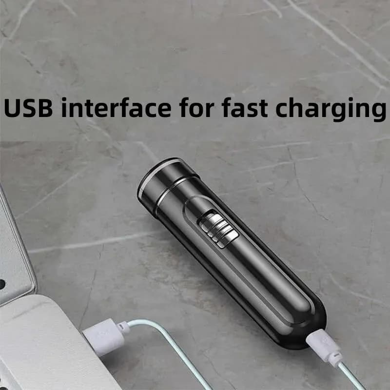 Compact & Convenient Electric Razor for Men - USB Rechargeable, Wet & Dry, Easy One-Button Use - Perfect for Home, Car & Travel! - 4