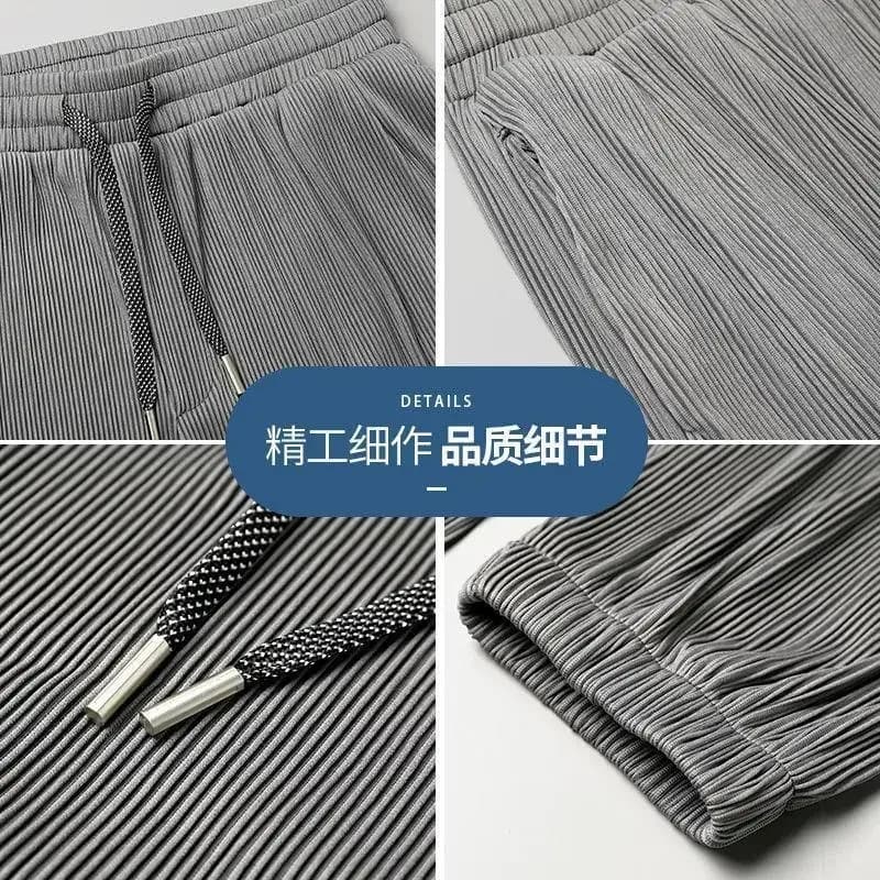 2026 Summer Ice Silk Ultra-thin Pants Men's Loose Straight Section Drape Ice Silk Pants Wide Leg Sports Casual Pants Fits - 6