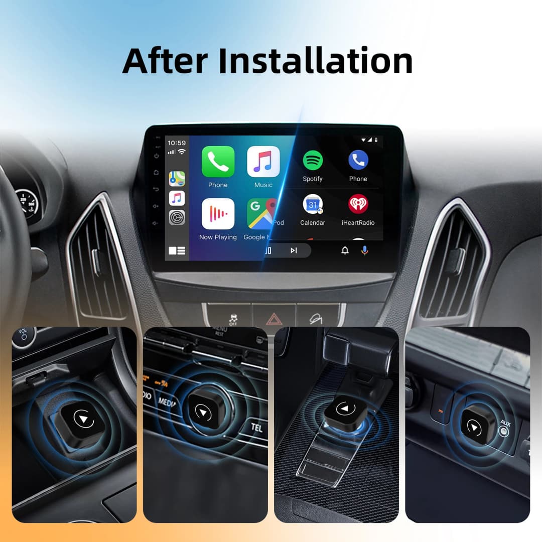 محول عالمي 2in1 لاسلكي CarPlay وAndroid Auto، صندوق صغير ذكي للسيارات السلكية، تشغيل فوري، WiFi اتصال سريع - 5