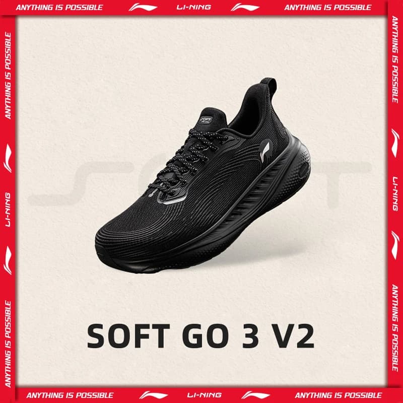 Li-Ning Men's SOFT GO 3 V2 Lifestyle Shoes COMFOAM Breathable Reflective Stylish Casual Shoes LiNing Daily Walking Shoes AGLW027