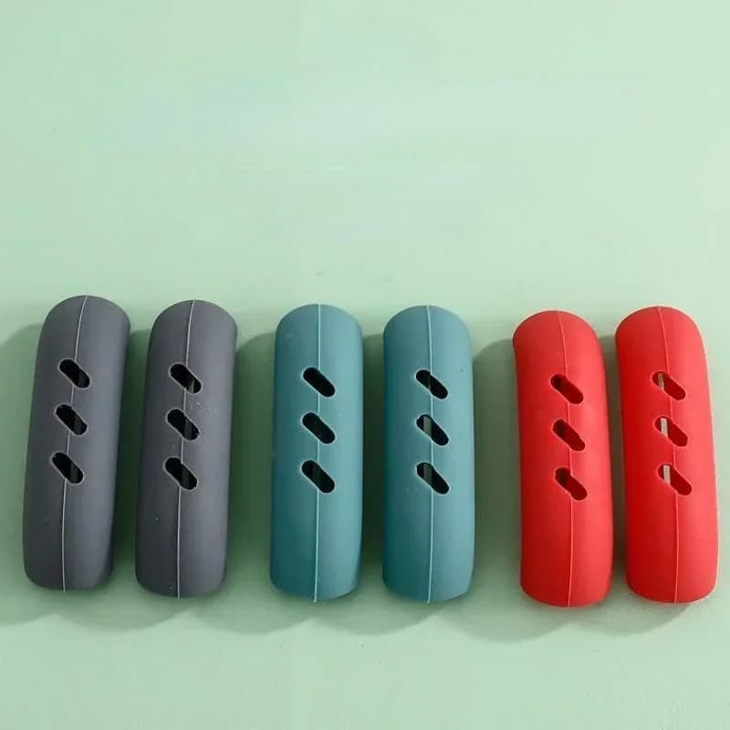 2/8 قطع غطاء مقبض المقلاة من السيليكون أغطية عزل حراري مشبك أذن القدر حامل مقبض المقلاة غير قابل للانزلاق لأدوات المطبخ - 4