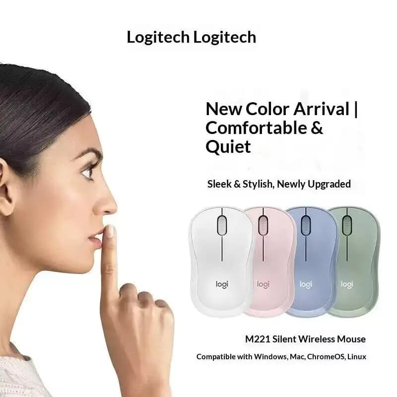 Logitech M221 Wireless Mouse - SilentTouch Tech 2.4GHz Connection Smooth Glide Perfect for Laptop Desktop PC Mac Configurations - 3
