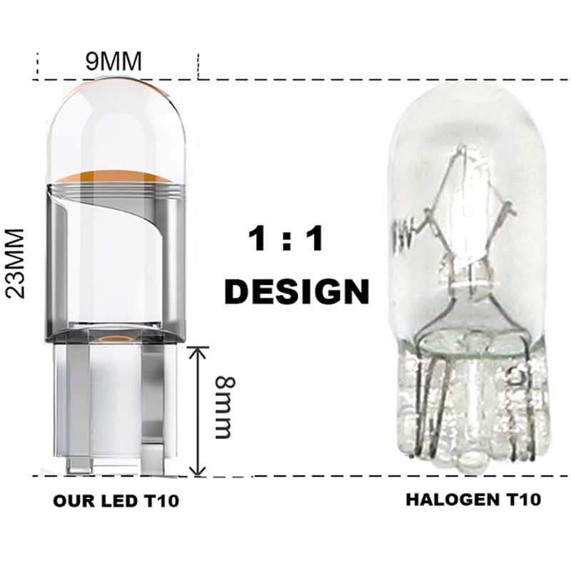 لمبة إضاءة LED للسيارة T10 W5W 12V/24V، طاقة عالية بدون أخطاء، مناسبة لسيارات ساب وبيجو بوكسر ولاند روفر ديفيندر وميني كوبر - 5