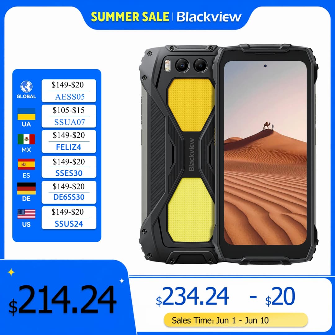 Blackview BV7300 Rugged Phone, 6GB+256GB, Android 14 Gaming Phone,15000mAh+45W Rugged Smartphone, 50MP+30MP Camera NFC/Dual SIM