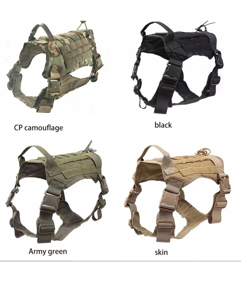Tactical Dog Harness Military Training  Padded Quick Release Vest Pet Training Dog Harness For Set Small Medium Large Dogs - 3