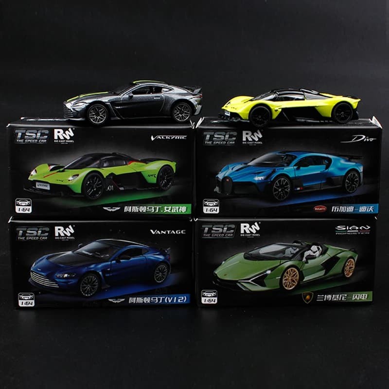 TSC1:64 نموذج سيارة مصنوع من خليط معدني أستون مارتن بوجاتي محاكاة لعبة أطفال الديكور عنصر قابل للجمع مركبة غير راديو يتم التحكم فيها - 6