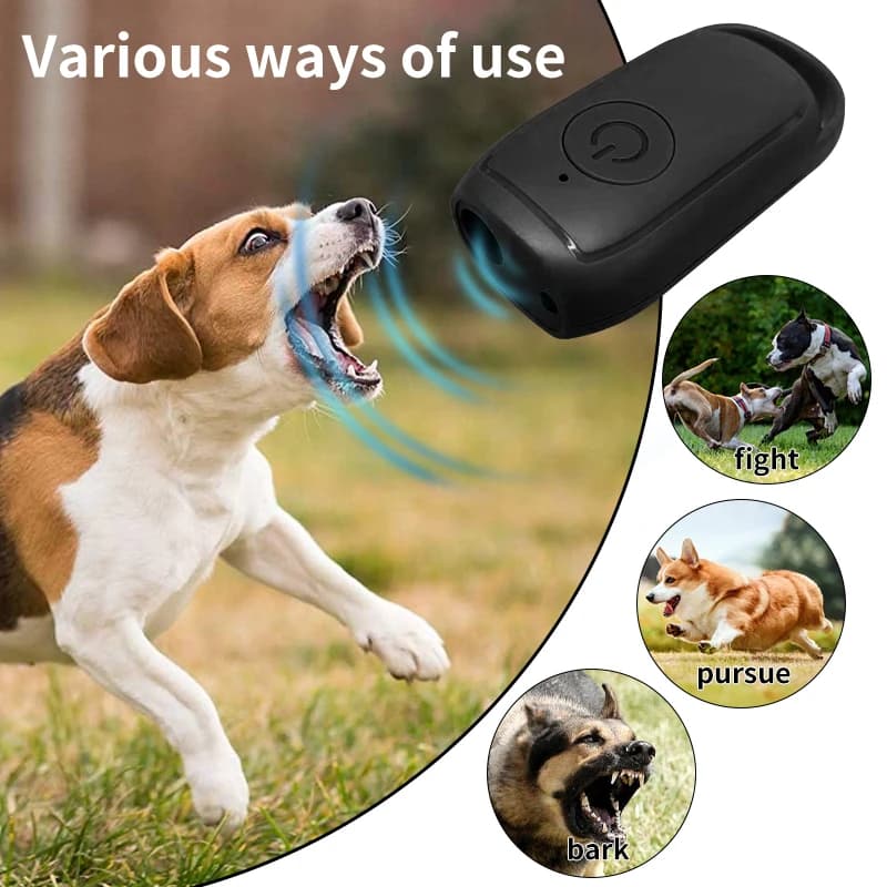 Portable Ultrasonic Dog Repeller 180mAh Rechargeable 23 40KHZ Long Distance Outdoor Deterrent Tool With Flash Light - 4