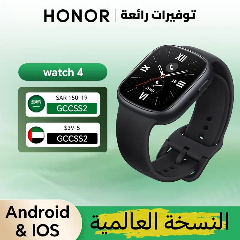 Honor Watch 4 Smartwatch With 1.75'' AMOLED Heart Rate Sleep Stress Monitors Sport Watchband 14 Days Long Battery Life