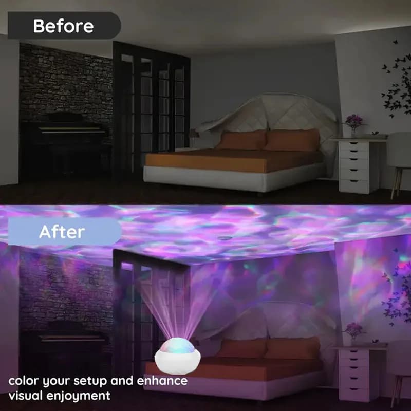 LED USB Galaxy Projector Lamp 360° Northern Aurora Ball Atmosphere Night Lights with Remote Control for Party Home Ceiling Decor - 2