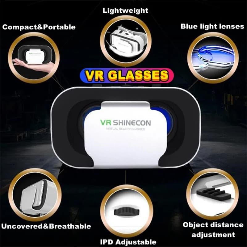 G05 نظارات واقع افتراضي صغيرة آيماكس ثلاثية الأبعاد، جوجل كاردبورد VR، خوذة للهاتف 4.5-6 بوصة، تدعم عصا التحكم في اللعبة - 2