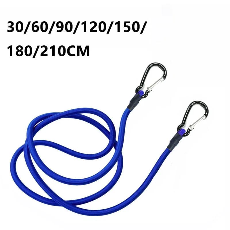 حبل مرن عملي 8 ملم مع خطافات - حزام أمتعة وإكسسوارات للتخييم والمشي