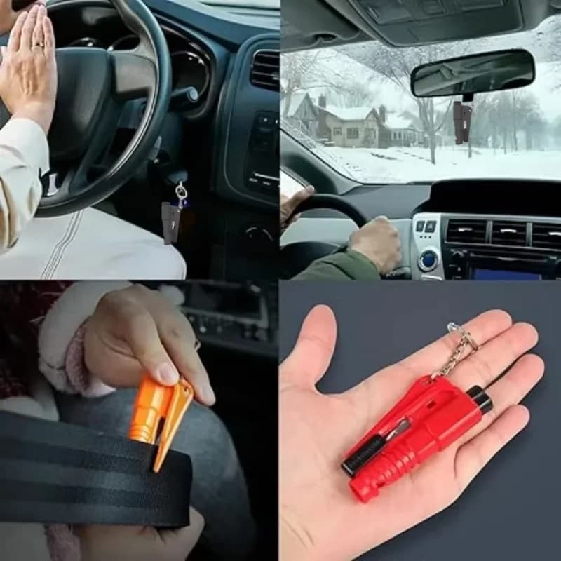 3 in 1 Safety Hammer Car Emergency Rescue Car Escape Tool Window Breaker Seat belt Cutter Compact Emergency Hammer Escape Tool - 5