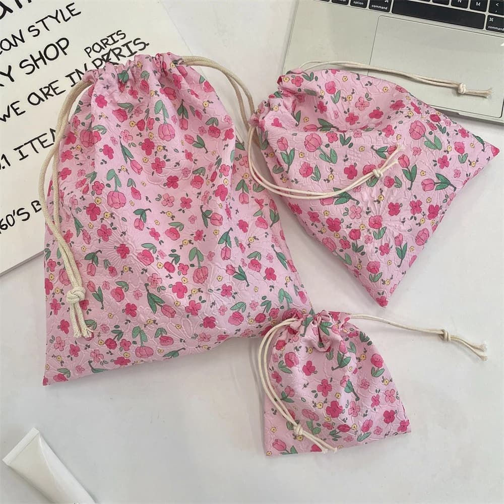 Cute Cartoon Women Makeup Bag Pouch Kawaii Portable Toiletries Cosmetics Storage Organizer Travel Cosmetic Bag Drawstring Case - 6