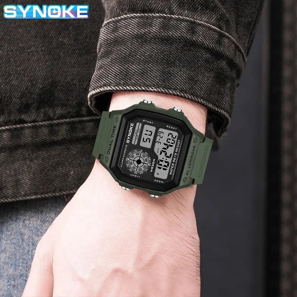 SYNOKE Digital Watches Men Sports Luminous Multifunction Waterproof Chrono Wristwatch Outdoor and Running Student Seven Light - 4