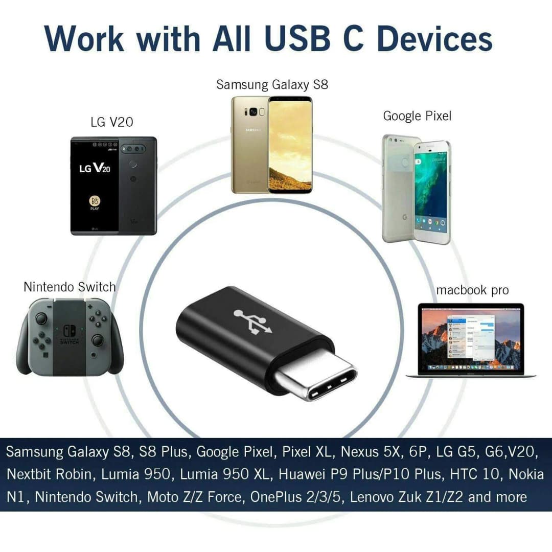 محول من مايكرو USB أنثى إلى نوع C ذكر، محول OTG من مايكرو-B إلى USB-C، ملحقات هاتف - 2