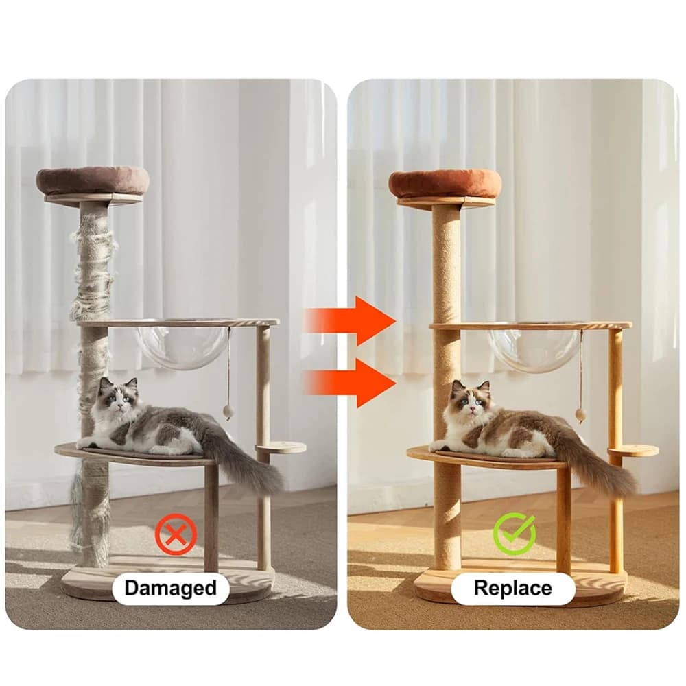 عمود خدش قطط 2 قطعة، إكسسوارات DIY لإطار تسلق القطط، مناسب لإطار تسلق القطط أو استبدال القديم والتالف - 4