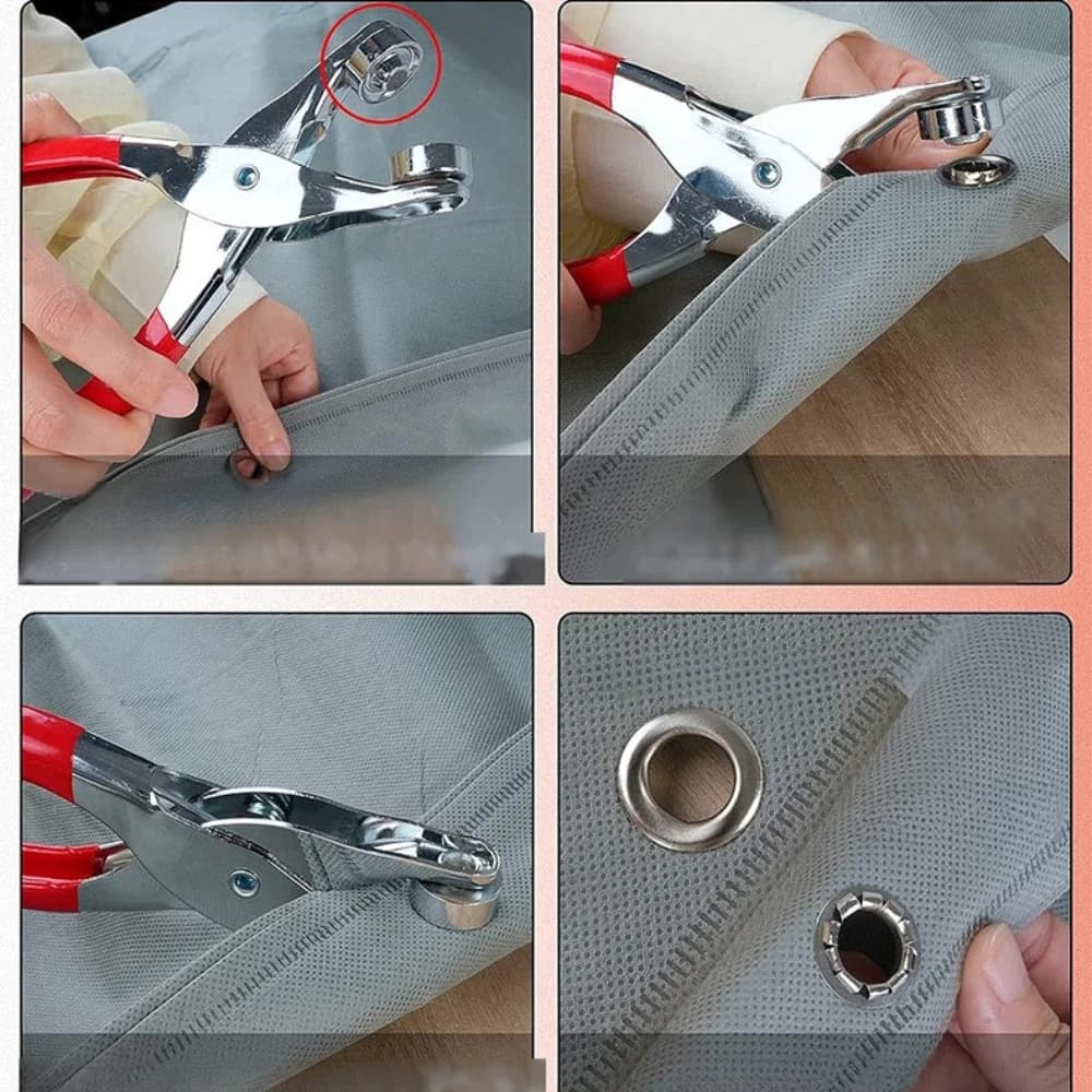 مجموعة عيينة معدنية 6/12mm، أداة جروميت لصنع الحرف الجلدية والملابس والأحزمة والقبعات - 5