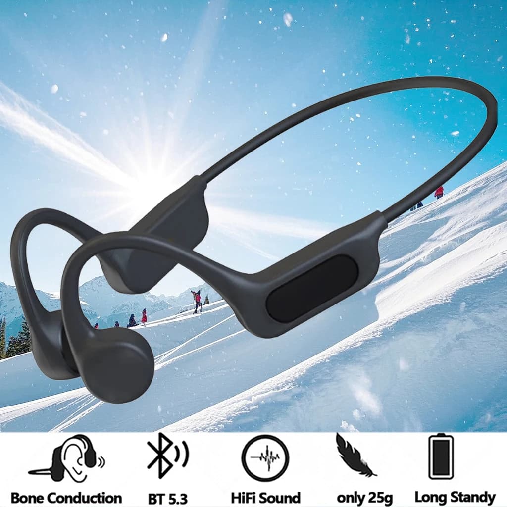 LonMao B33 Bone Conduction Earphones Bluetooth 5.4 Wireless Headphones Sports Headset HD Clear Mic for Workout Running Driving