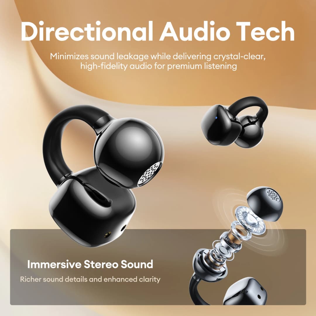 Lenovo Open Ear Wireless Earbuds Bluetooth 6.0 Comfort Clip On Gaming Sports Earphones LED Digital Power Display RS119 Pro - 5
