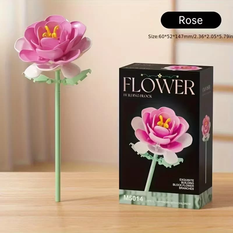 Building block flower set, DIY floral decoration kit, suitable for desktop decoration and room accessories – a perfect gift idea - 2