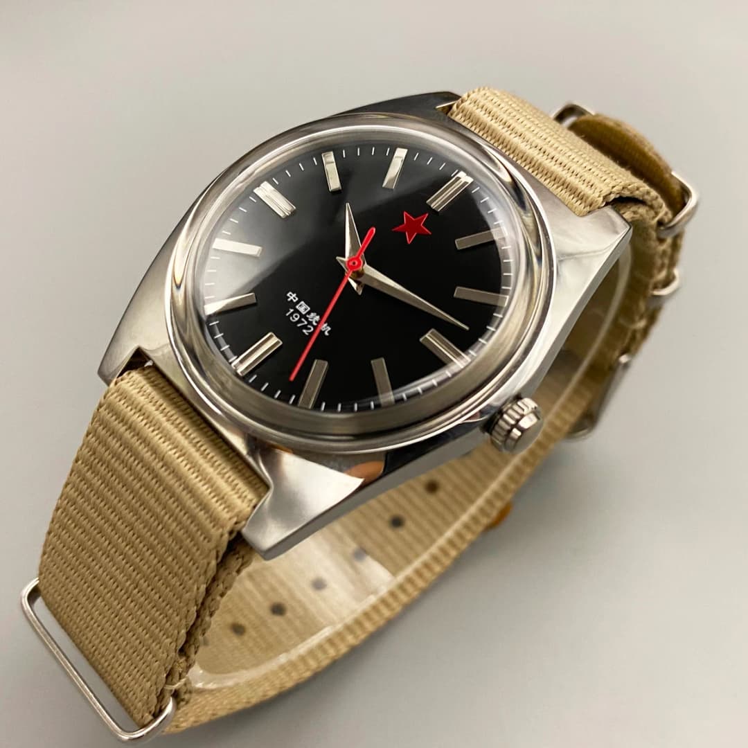 ساعة ميكانيكية للرجال Shanghai 8120، حركة ميكانيكية يدوية، مقاس 36 ملم، ساعة صينية ريترو، مناسبة كهدية للرجال