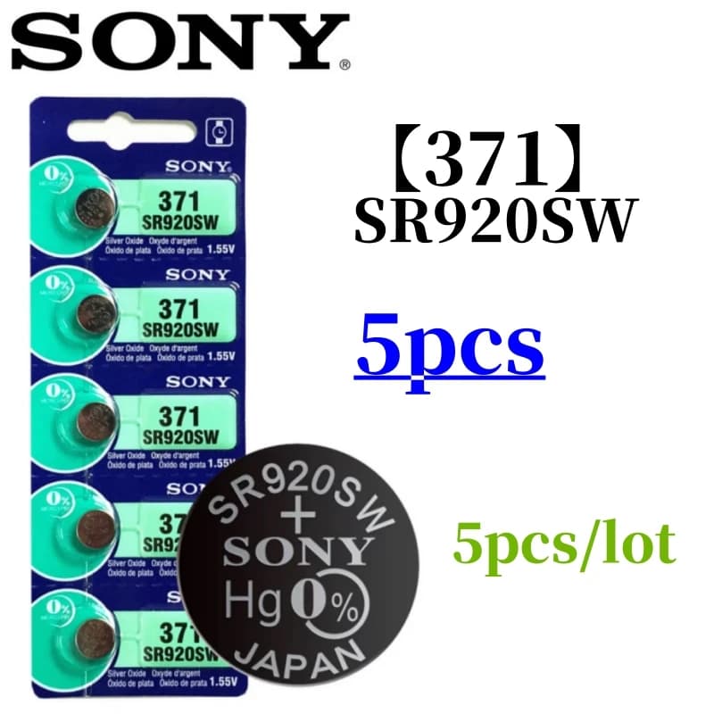 5 قطع بطاريات زر أصلية من SONY AG6 371 SR920SW LR920 SR927 171 370 L921 LR69 SR920 للساعات والألعاب والريموت والهواتف