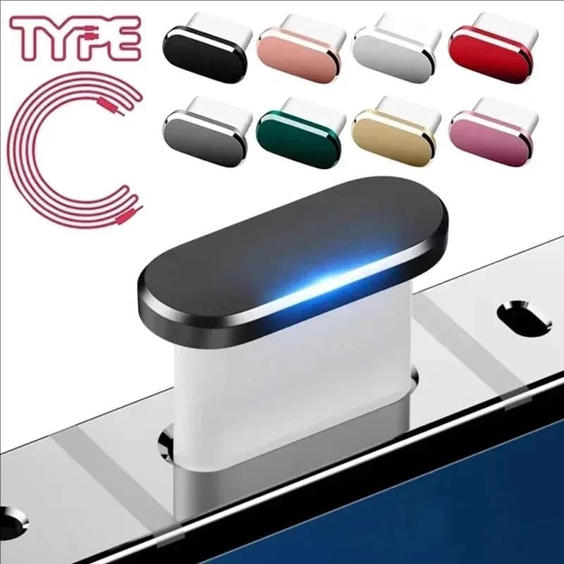 سدادة غبار منفذ شاحن Type-C واقي واجهة كابل Type C لهواتف IPHONE14 15 16 17 هواوي P9 P10 والأجهزة المحمولة Type-C