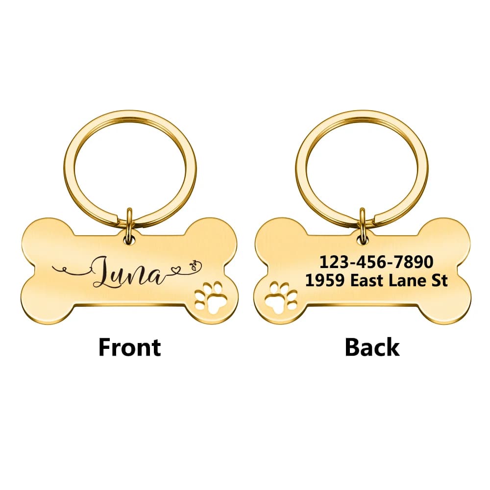1pc Creative Custom Text The name of the love wavy line Personalized Dog Tags Customized Dog Collar With Name For Dog Tag Name - 4