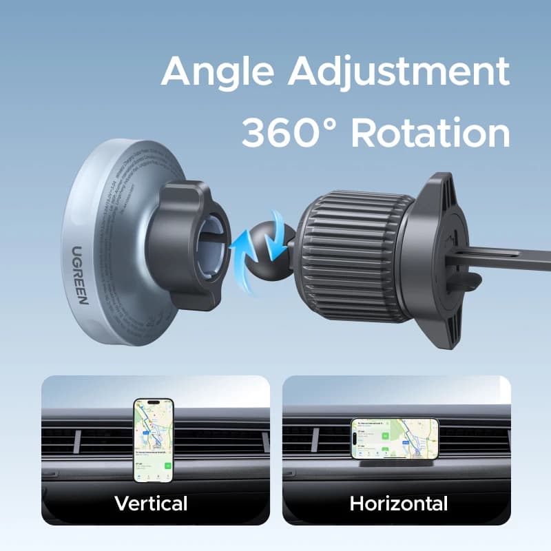 يو جرين، حامل مغناطيسي للهاتف في السيارة مع شاحن لاسلكي 25 واط و15 واط، متوافق مع هواتف آيفون 17 و16 و15 برو ماكس وشاحن ماج سيف للسيارة - 5