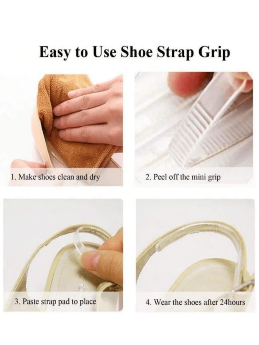 4Pcs Silicone Heel Stickers Heel Grips for Women Men Anti Slip Heel Cushions Non-Slip Inserts Pads Foot Heel Care Protector - 6