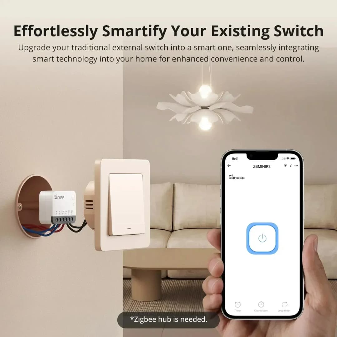 SONOFF ZBMINIR2 Extreme Sonoff Zigbee Switch Sonoff Zbmini R2 Smaller Size Two Way Control Safe Timer Requird Neutral Wire - 4