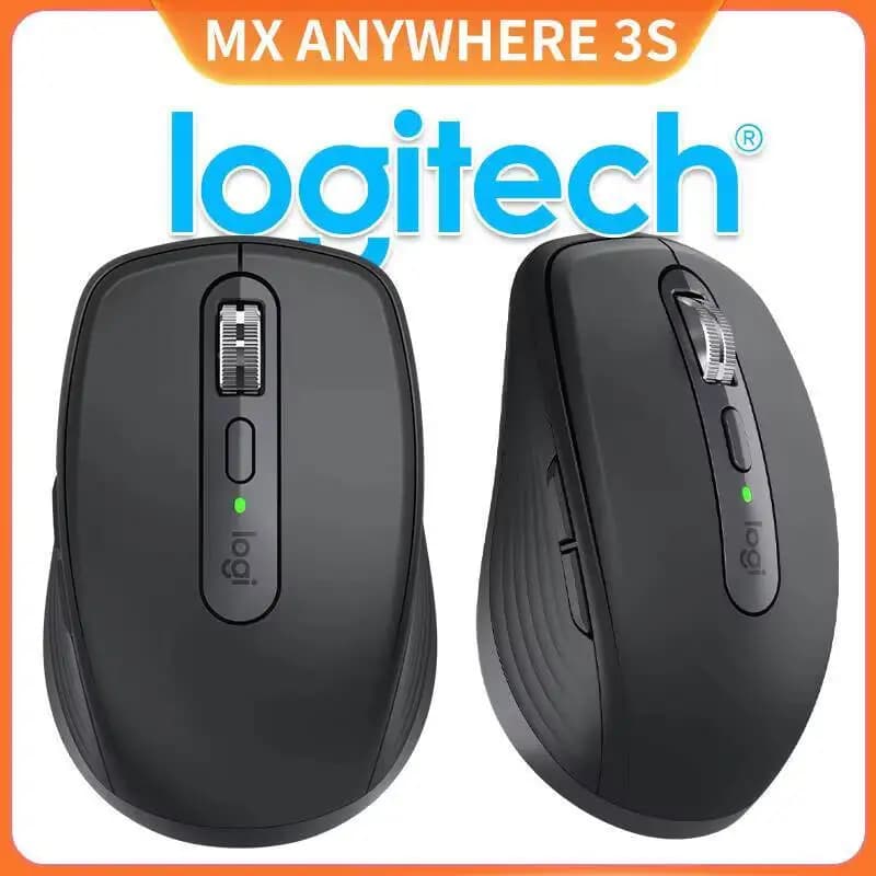 فأرة Logitech MX Anywhere 3S لاسلكية إصدار Mac بتقنية Bluetooth صامتة ومحمولة للمكتب باللون الوردي للنساء