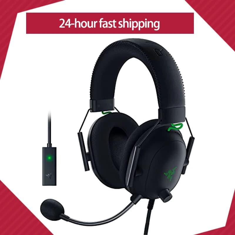 Razer BlackShark V2 Gaming Headset THX 7.1 Spatial Surround Sound - 50mm Drivers - Detachable Mic - for PC PS4 Nintendo Switch