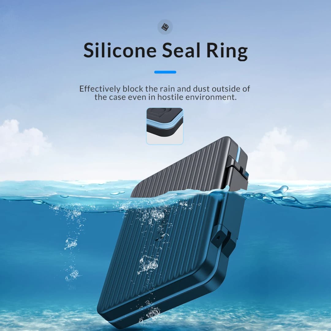 ORICO SD Memory Card Storage Case Micro SD Card Storage Holder Case Waterproof Soft Lining for HDD/CF/SD Card Holder Organizer - 2