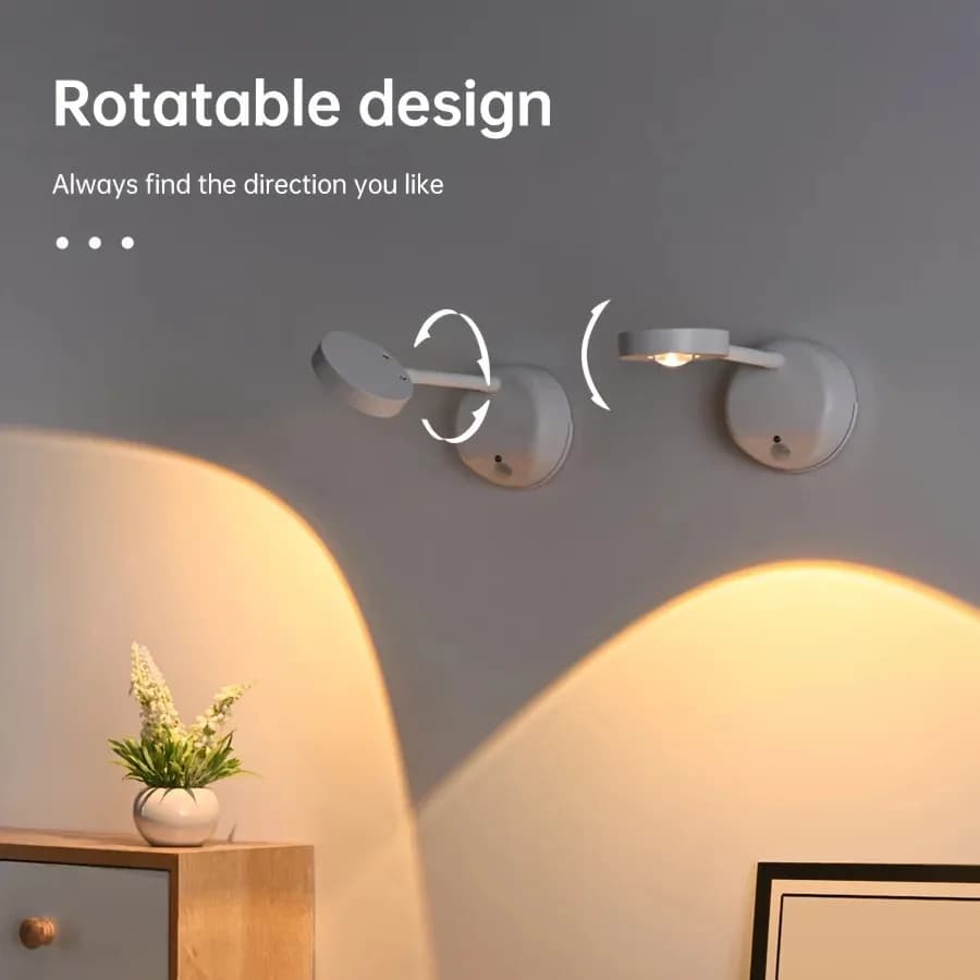 HPH USB Rechargeable Intelligent Human Sensing Wireless Wall Light Dimmable Led Spotlight For Lighting Paintings Pictures - 3