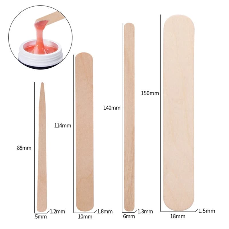100PCS Disposable Wooden Hair Removal Wax Stick Woman Body Depilation Spatula Applicators Wood Tongue Depressor Beauty Tools - 6