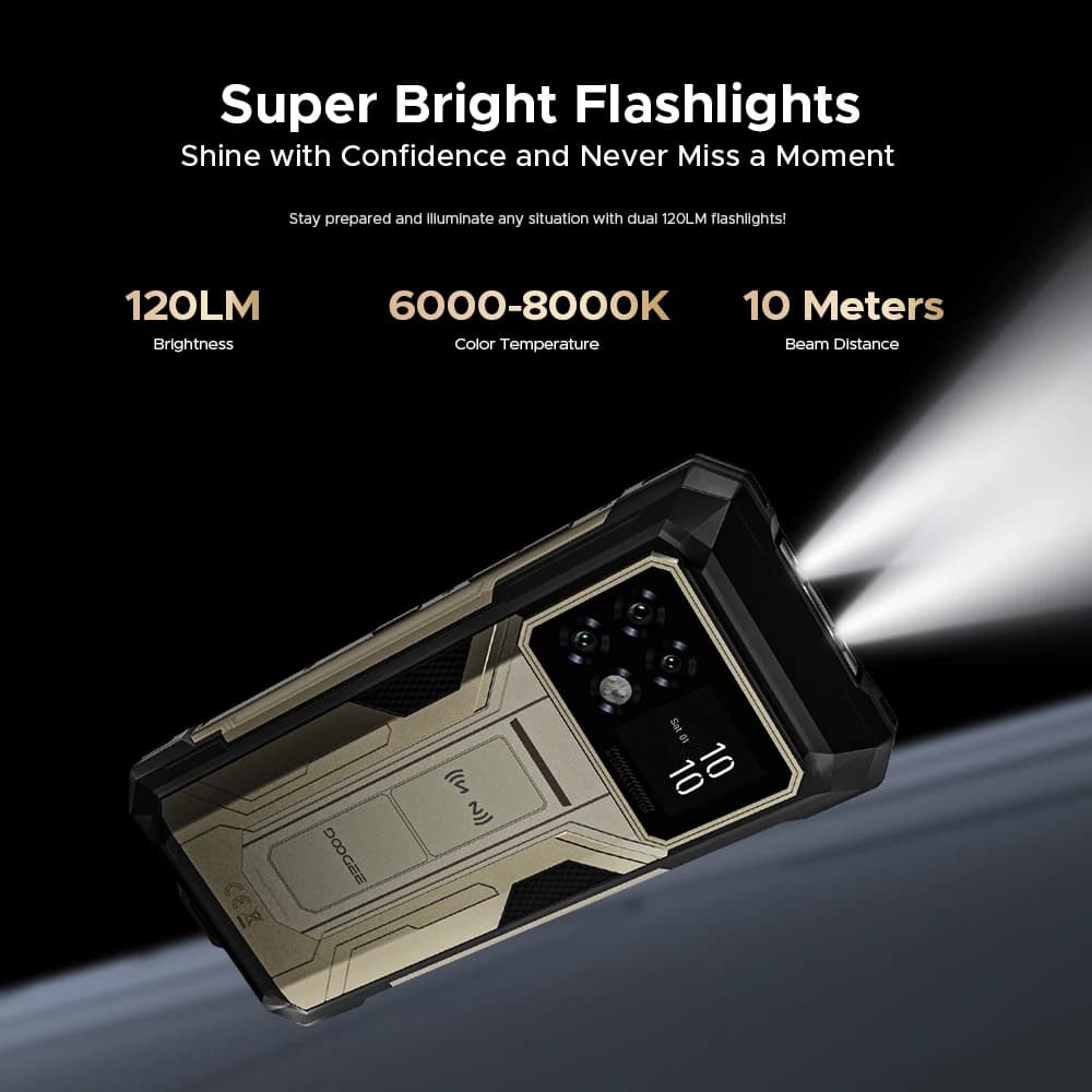 العرض الأول عالمياً لهاتف DOOGEE S200 Max المتين 16 جيجابايت 512 جيجابايت بطارية 22000 مللي أمبير 66 واط شاشة خلفية 1.32 بوصة شاشة 6.72 بوصة 120 هرتز معالج Dimensity 7050 تقنية NFC - 6