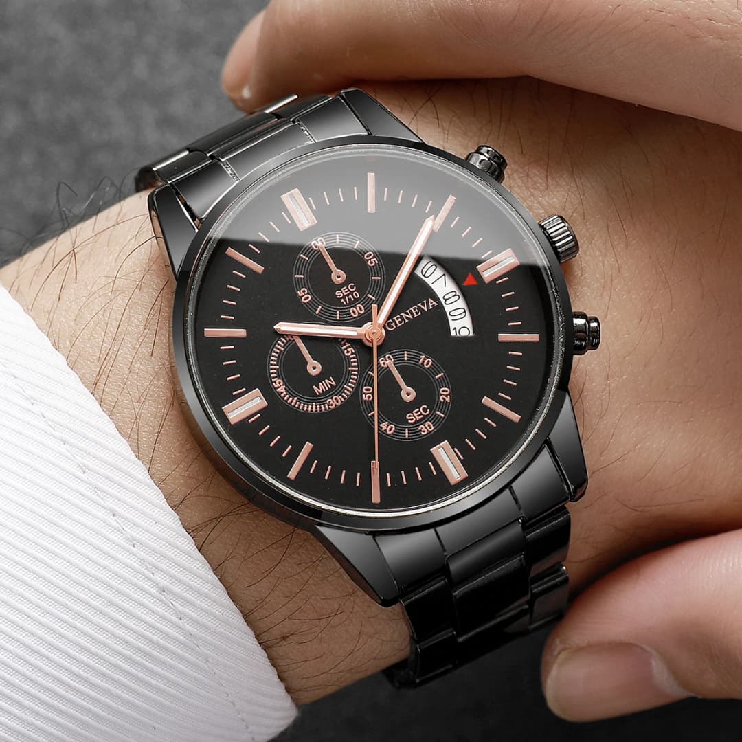 ساعات أعمال رجالية فاخرة موضة تقويم ساعة كوارتز للرجال (بدون علبة) - 5