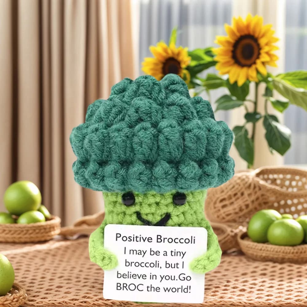 Positive Energy Pocket Hug Crochet Doll, Mini Handmade Knitted Plush Potato Turtle Vegetable Duck Funny Support Gift with Card - 4