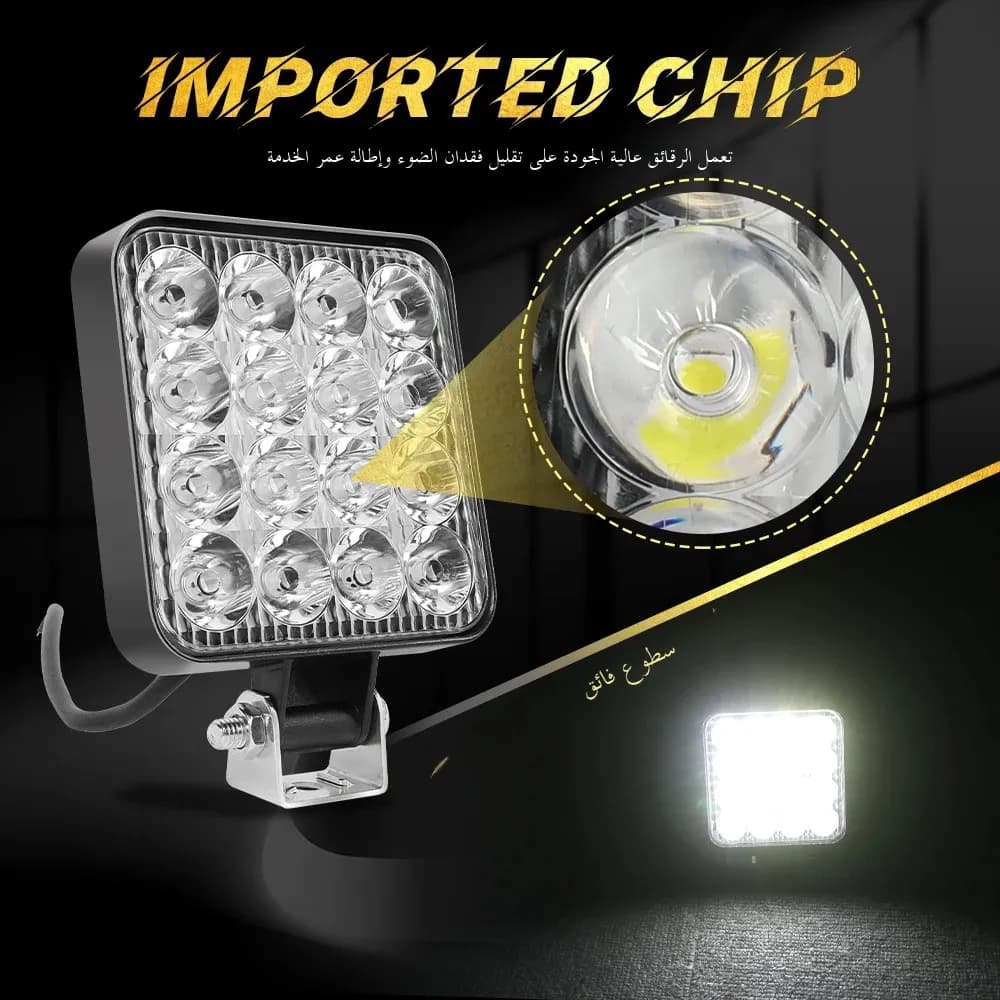 هاوليد مصباح عمل LED صغير 4 بوصة 48 واط 6000 كلفن إضاءة طرق وعرة كشاف لسيارات الشاحنات 4X4 وسيارات الدفع الرباعي وATV بارا مصابيح LED أمامية 12 فولت - 4