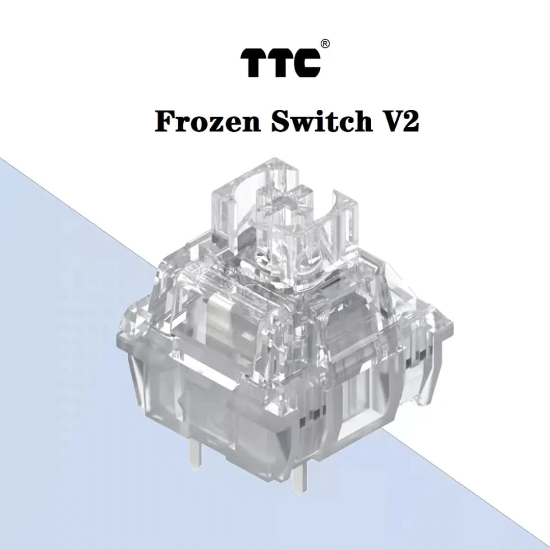 لوحة مفاتيح ميكانيكية TTC Frozen Switch V2 بمفاتيح صامتة 3 دبابيس خطية 39gf بإضاءة RGB شفافة مخصصة للألعاب للاعبين