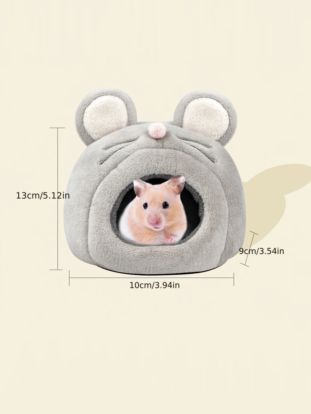 Cute Mouse Shaped Hamster Bed House, Hedgehog Hideout Nest Small Pet Winter Warm Cage Accessories - 3