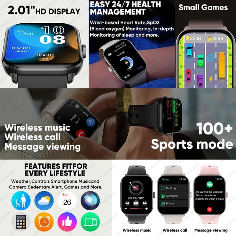 Watch 5 Smart Watch Global Version Men Women HD AMOLED Screen Heart Rate Bluetooth Call GPS Track Waterproof Sports Smartwatches - 2