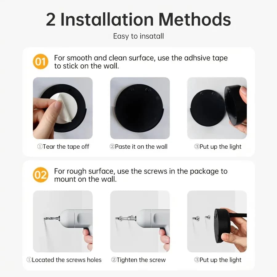 HPH USB Rechargeable Intelligent Human Sensing Wireless Wall Light Dimmable Led Spotlight For Lighting Paintings Pictures - 6